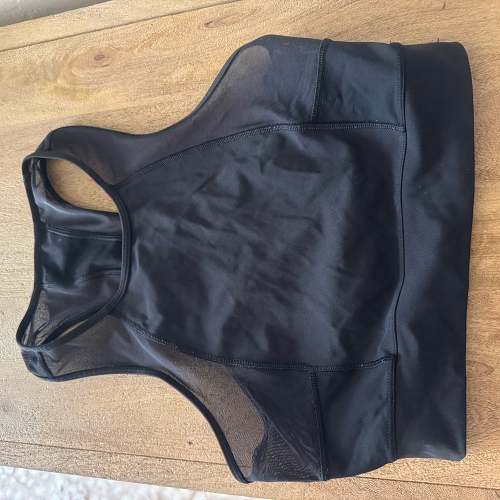 Black Mesh Women's Sports Bra